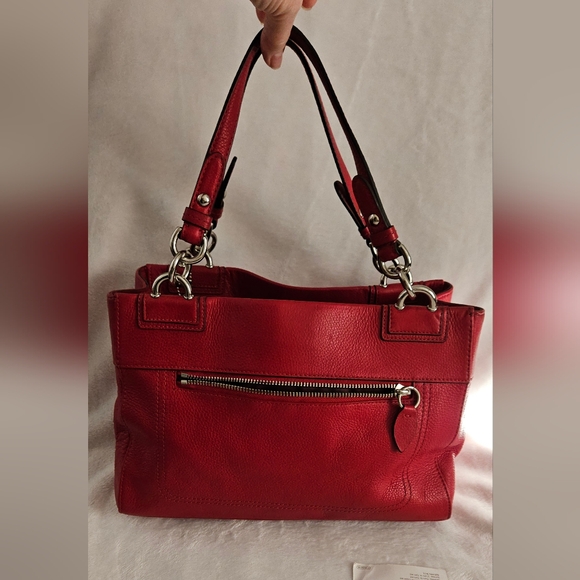 Coach Red Penelope Turnlock pebbled leather shoulder bag/tote. #H1169-F1… - Picture 2 of 9